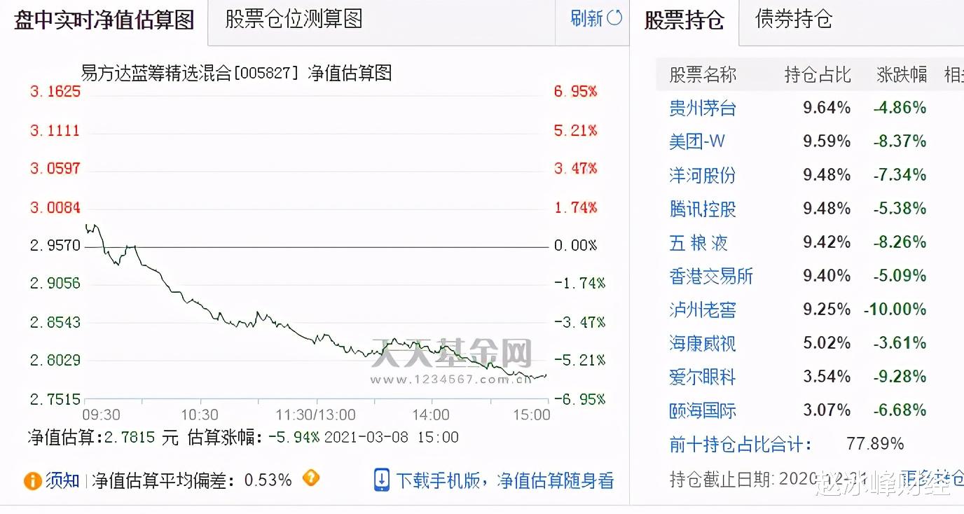 比慘大會：易方達藍籌預計跌近6%，最慘的華夏產業快跌停瞭-圖4