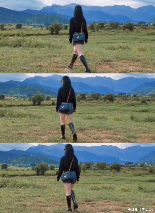 刘亦菲|刘亦菲晒LV花絮，墨镜遮脸、长发披肩超有范，生图却不是筷子腿