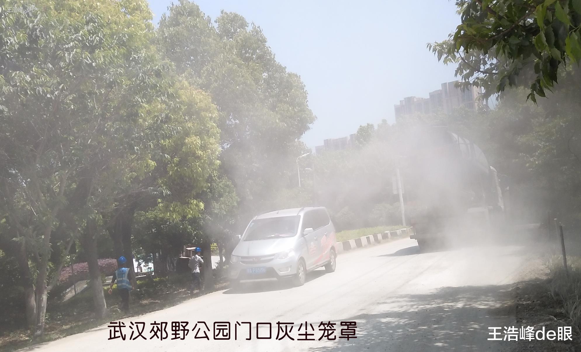王浩峰de眼 武汉公园门口灰尘冲天 五一游客怎么游