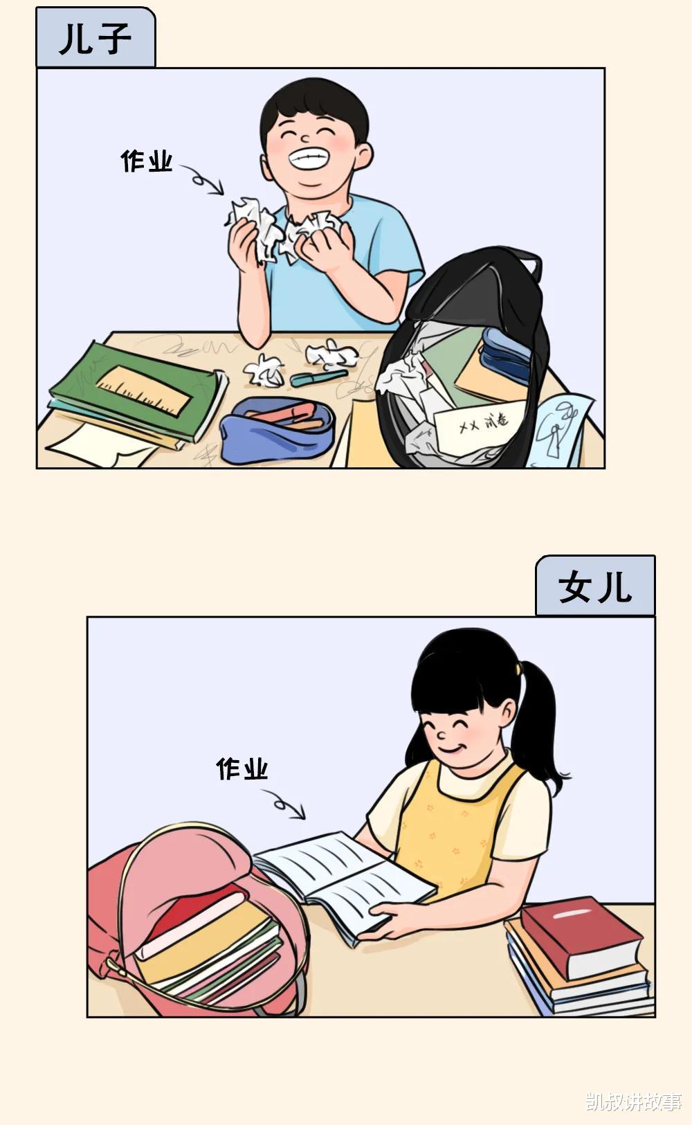 凯叔讲故事|儿子和女儿的差别到底在哪里？这30张图太真实了！