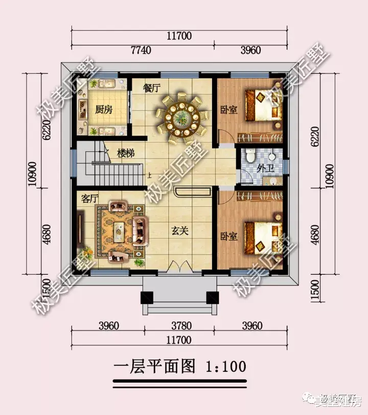 11.7×10.9米怎么建好房,看看这款,看过的都说好