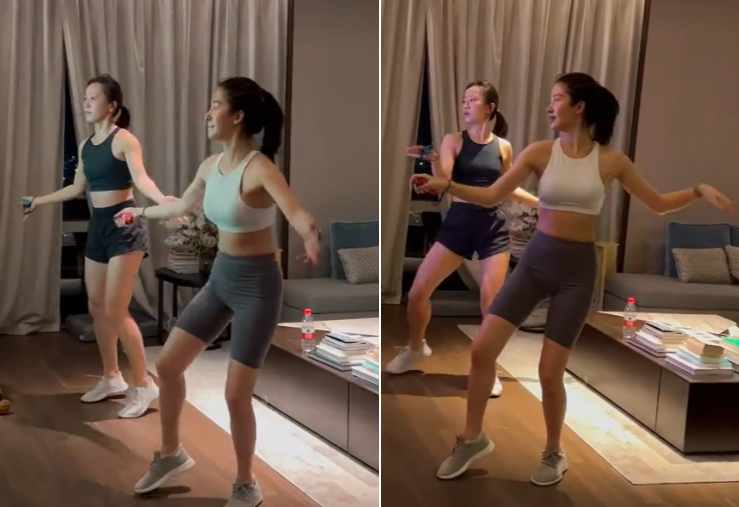 杨采钰|杨采钰穿运动内衣豪宅热舞！四肢开合扭腰摆胯，弯腰挤出一圈赘肉