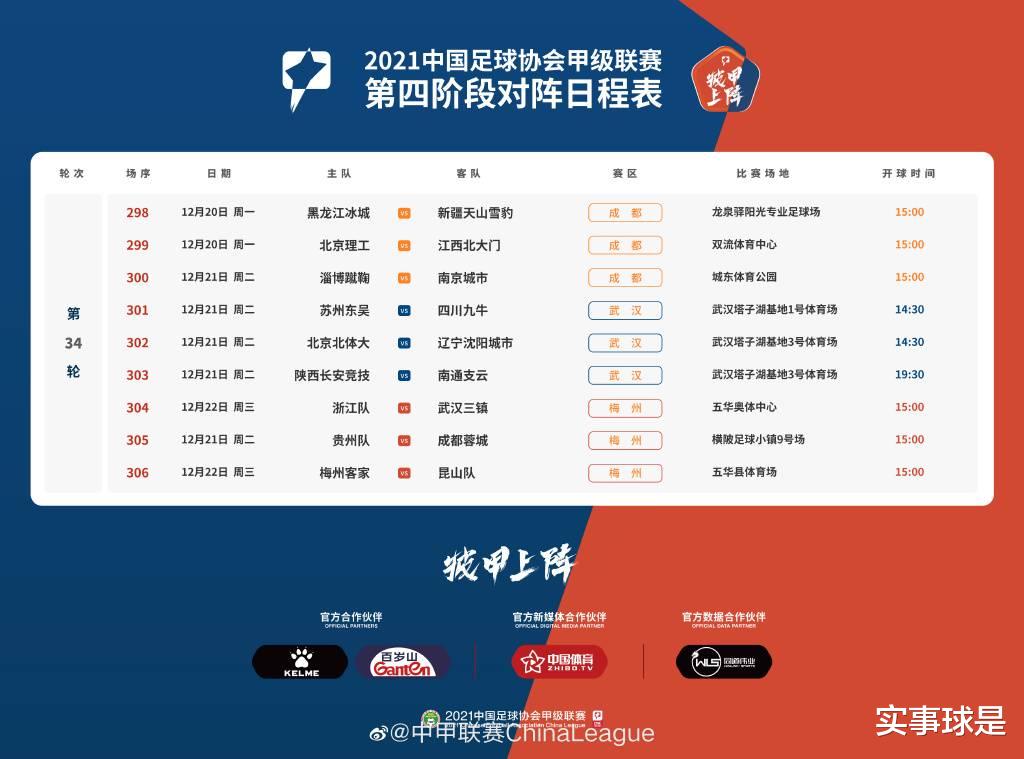 中甲|中甲收官戰(zhàn)時間公布，2場沖超戰(zhàn)同時開球，將成唯一完整完賽聯(lián)賽