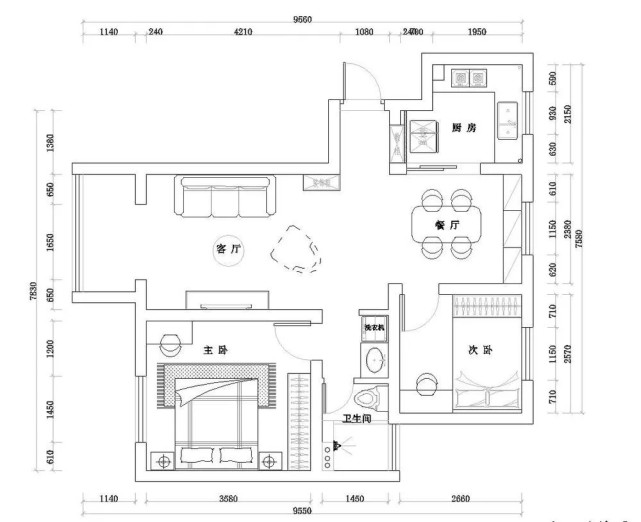 |95平新中国风二居室结束一天的工作，沉淀一下忙碌的心情
