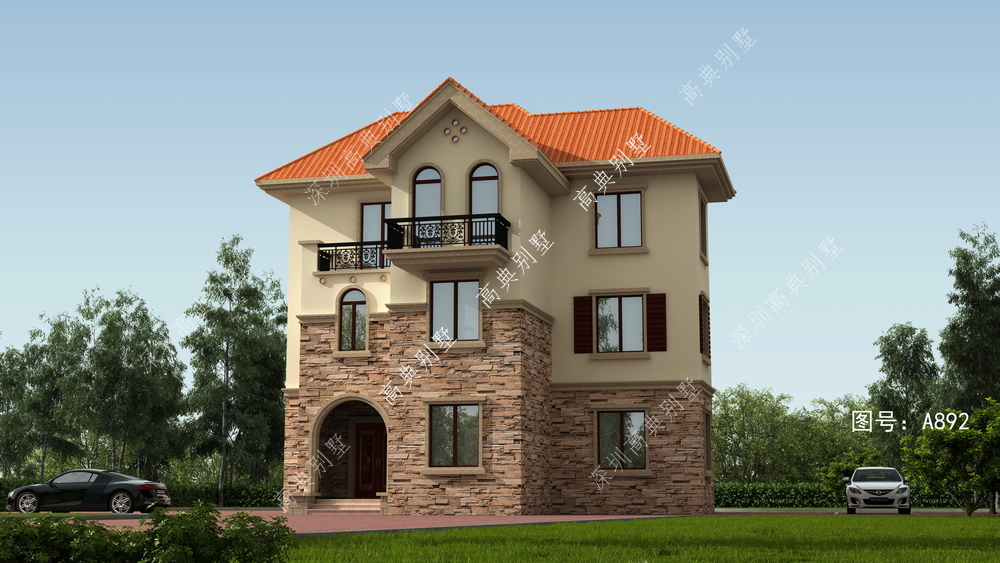 三层欧式别墅，盖一栋，充满时尚气息。