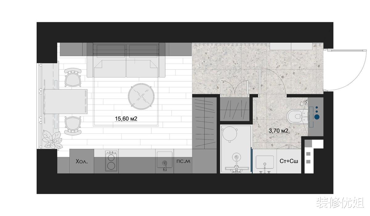 装修优姐|单身男主的独居生活,坐拥19㎡空间,隐藏式床铺,越住越上瘾