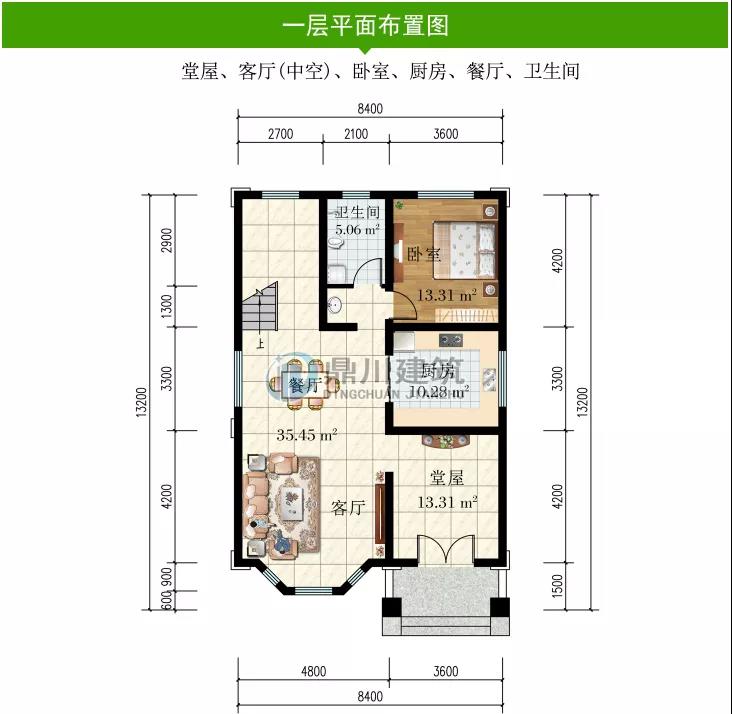 老年小妙招|8.4×13米，四层复式农村别墅，室内布局功能丰富