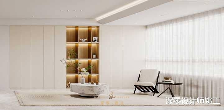 118㎡极简夫妻婚房，餐厨打通，沿墙做L型桌面，瞬间多出一间优雅的书房