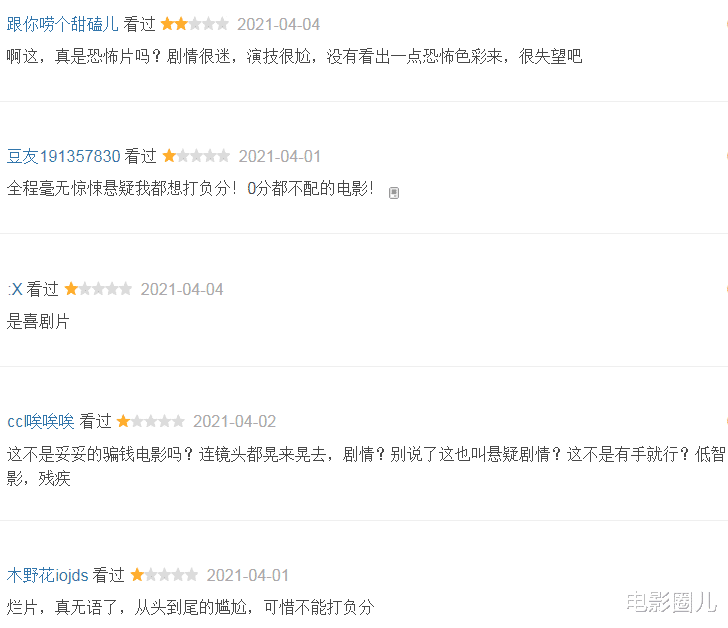 华语片|上映4天票房130万，又一华语片扑街，网友：可惜不能打负分！