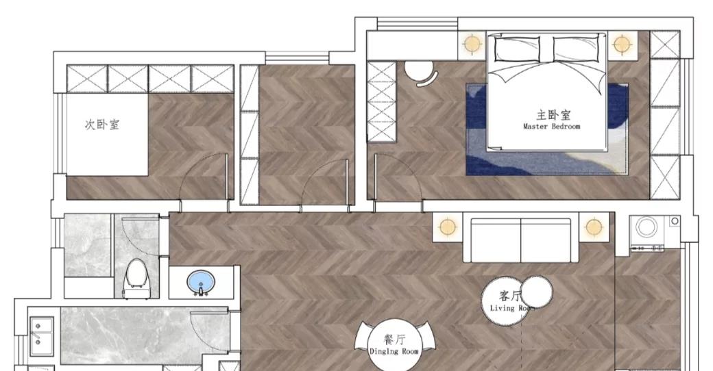 合理拆改，精准搭配，给100㎡精装房焕然一新的美感！