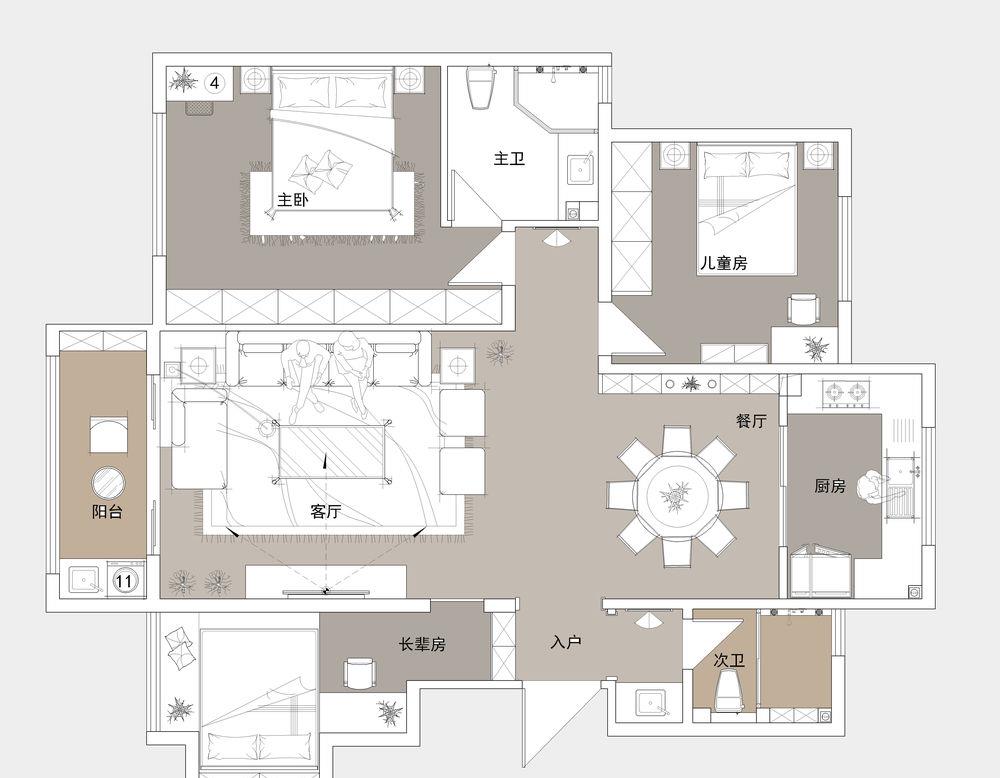 |闺蜜的130平米新家，装现代轻奢风格，单一个沙发墙就把我迷住了