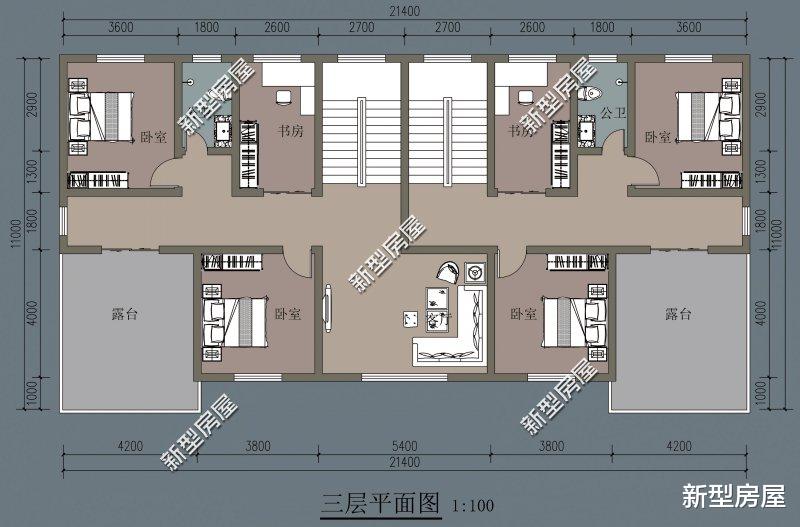 阳台|分享8套双拼户型，兄弟共建房的最佳选择，哪套更适合农村？