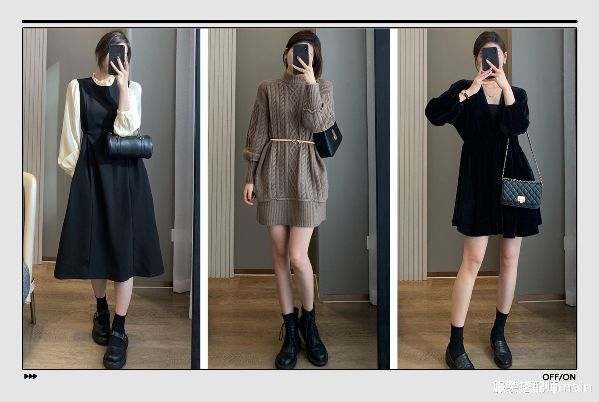 服装搭配师main 记住了，这三款连衣裙能从秋美到冬，时髦显瘦还保暖
