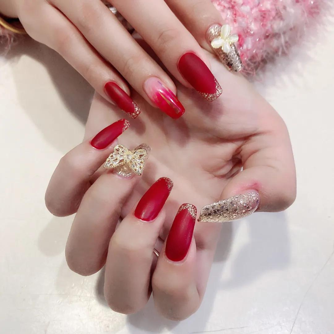 王子文|最后一波过年红色美甲！再不做就来不及啦！