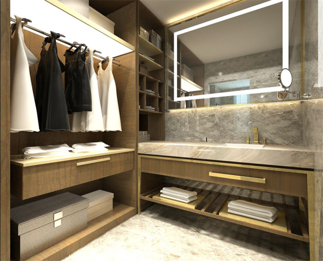 173平现代风复式房子，金色装饰线配色高端大气