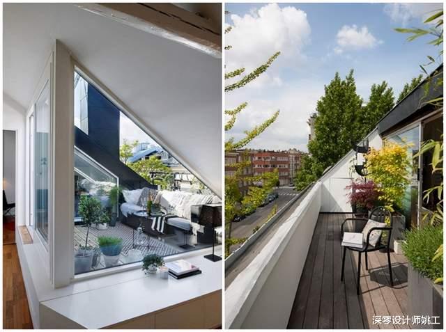 |住顶楼我会这样装,借斜坡外凸改成阳光房,室内一片通透敞亮