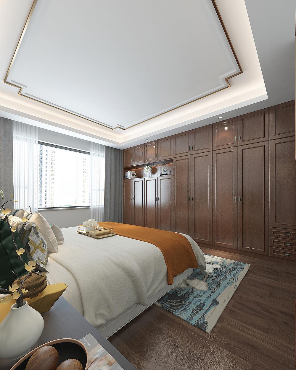 山水画|他家的中式风太好看了，入户玄关的圆形造型，很有中式意韵和品味