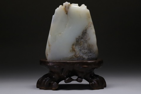 |?舊?藏 : 和田玉“松下山水亭台”山子