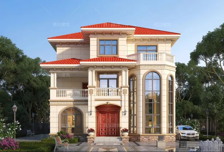 12×12米三层复式别墅，旋转楼梯+屋顶露台，真正的高品质好别墅