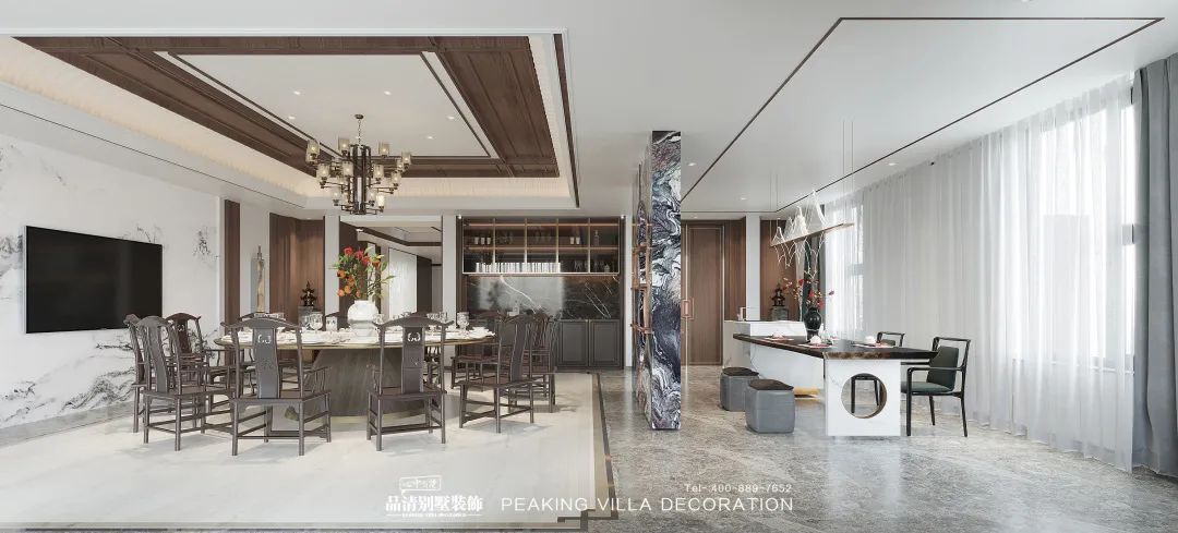 别墅装修|在1800㎡别墅中品味新中式里的诗境美学