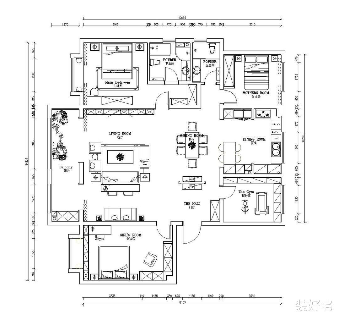|160平中式风设计，阳台打造这样一处景观，每天都愿意早点回家