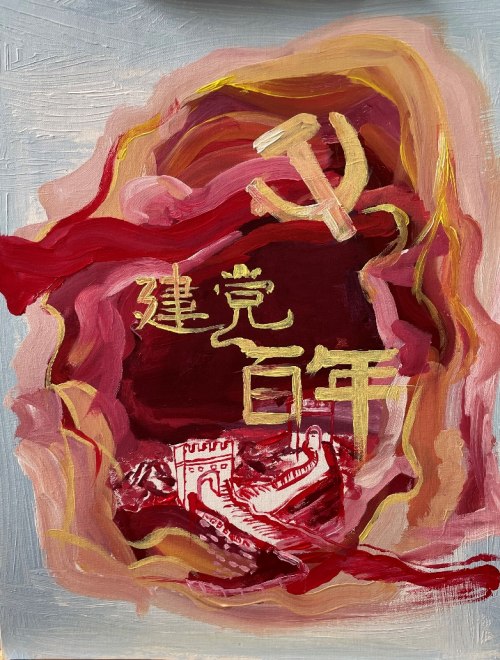 中华网生活 中建三局一公司手绘海报“绘”出百年党史