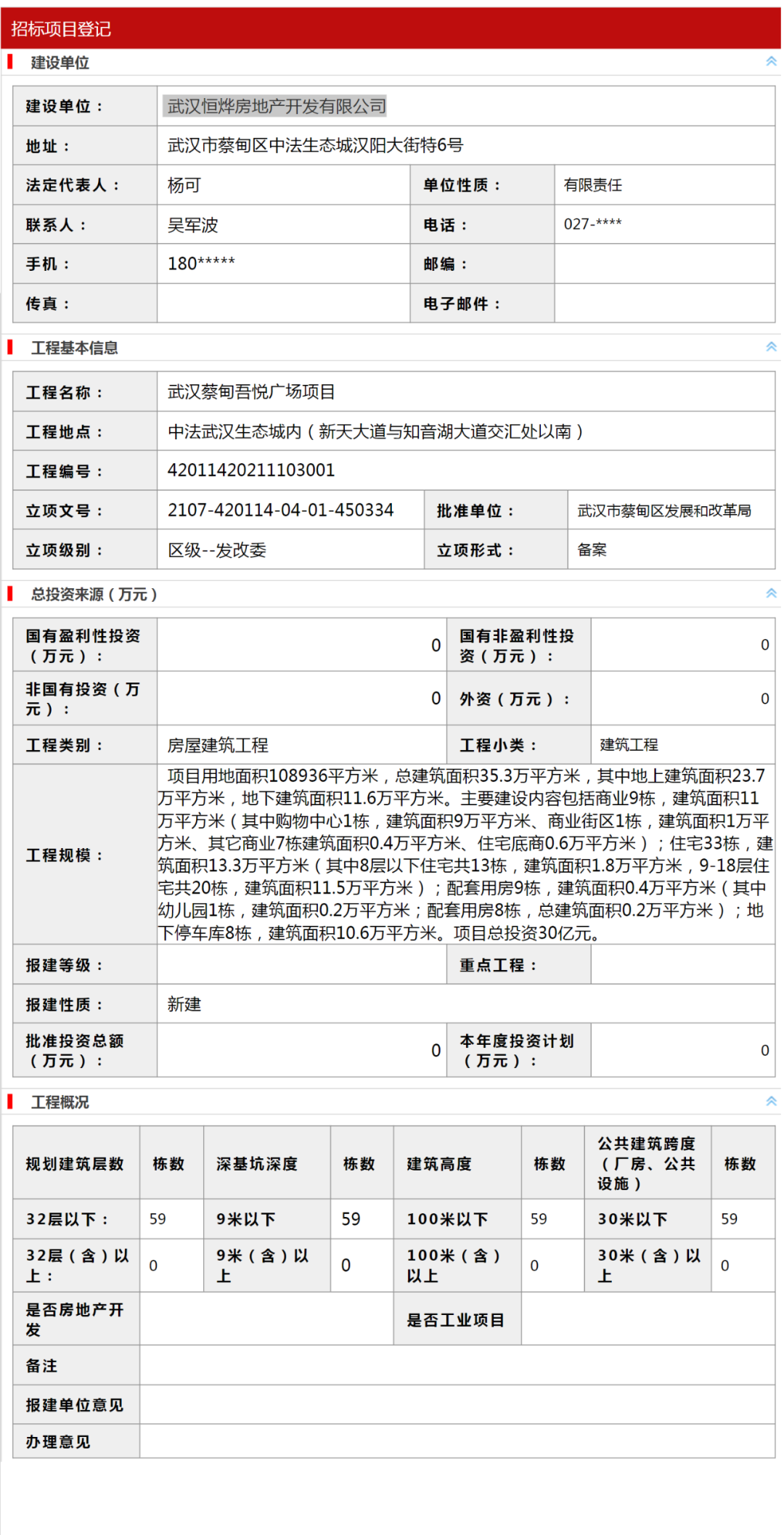 会德丰|武汉蔡甸吾悦广场项目招标项目登记,总投资30亿元!