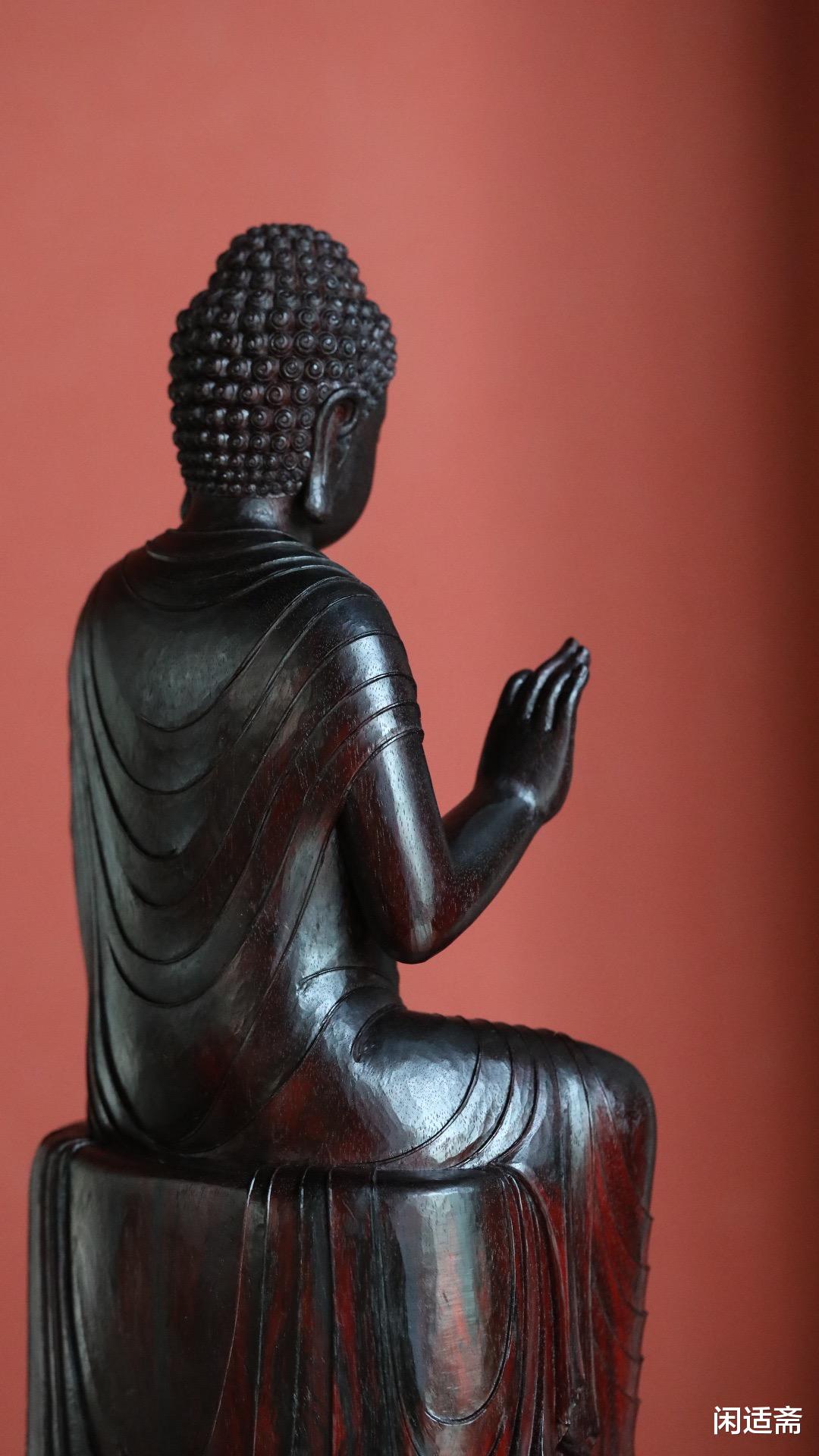 核桃|仙游佛像木雕,小叶紫檀,释迦摩尼佛坐像