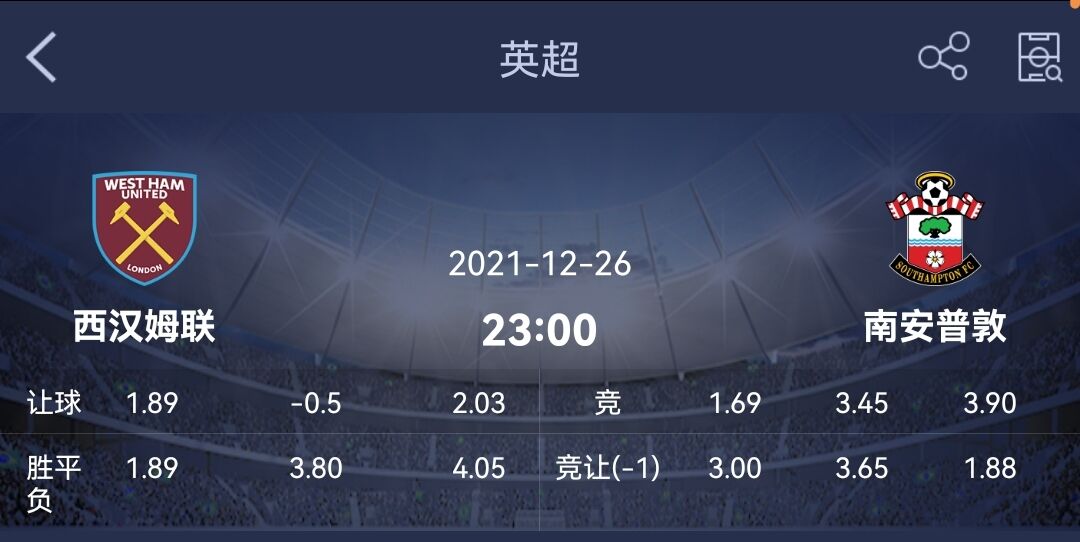 西汉姆联|周日比分暴击推介；精选三场赛事对内情况  +比分预测