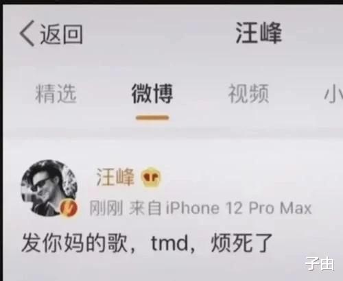汪峰|是什么原因让汪峰都爆粗口了，并发文：发你妈的歌，tmd，烦死了