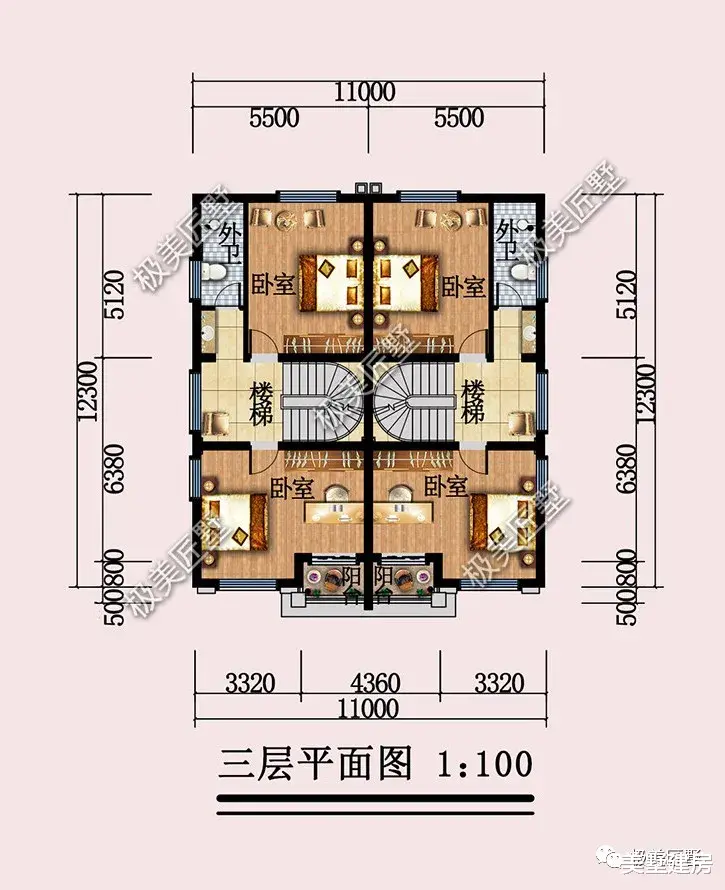 |开间仅11米也能建双拼，简约大方的设计，收藏不后悔！