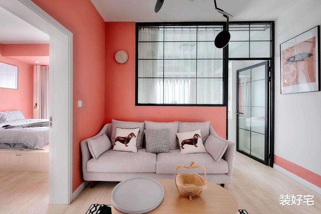|单身女青年的家，巧用珊瑚红提升空间温度，创建充满安全感的家