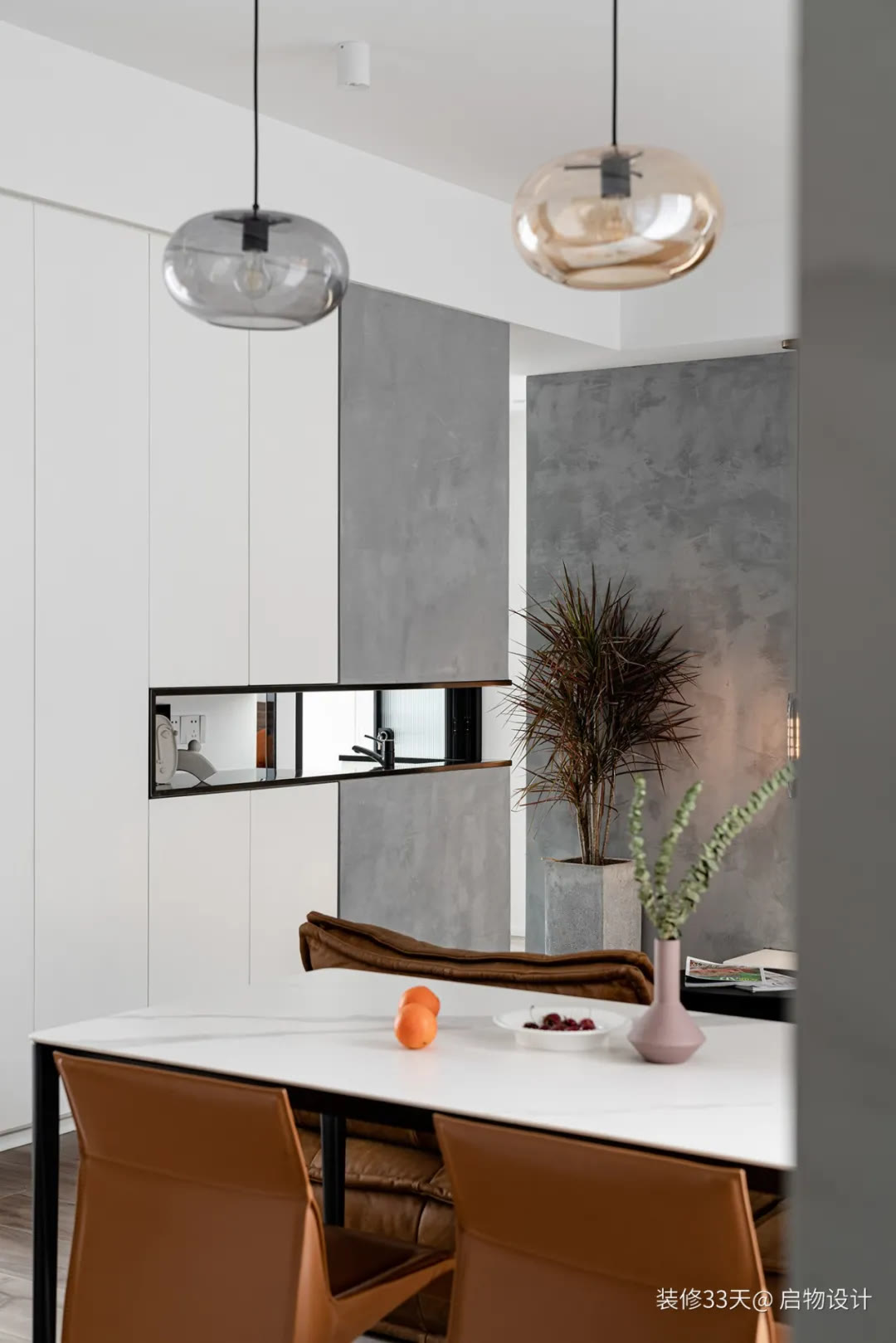 装修设计:85平一猫两人温馨三室