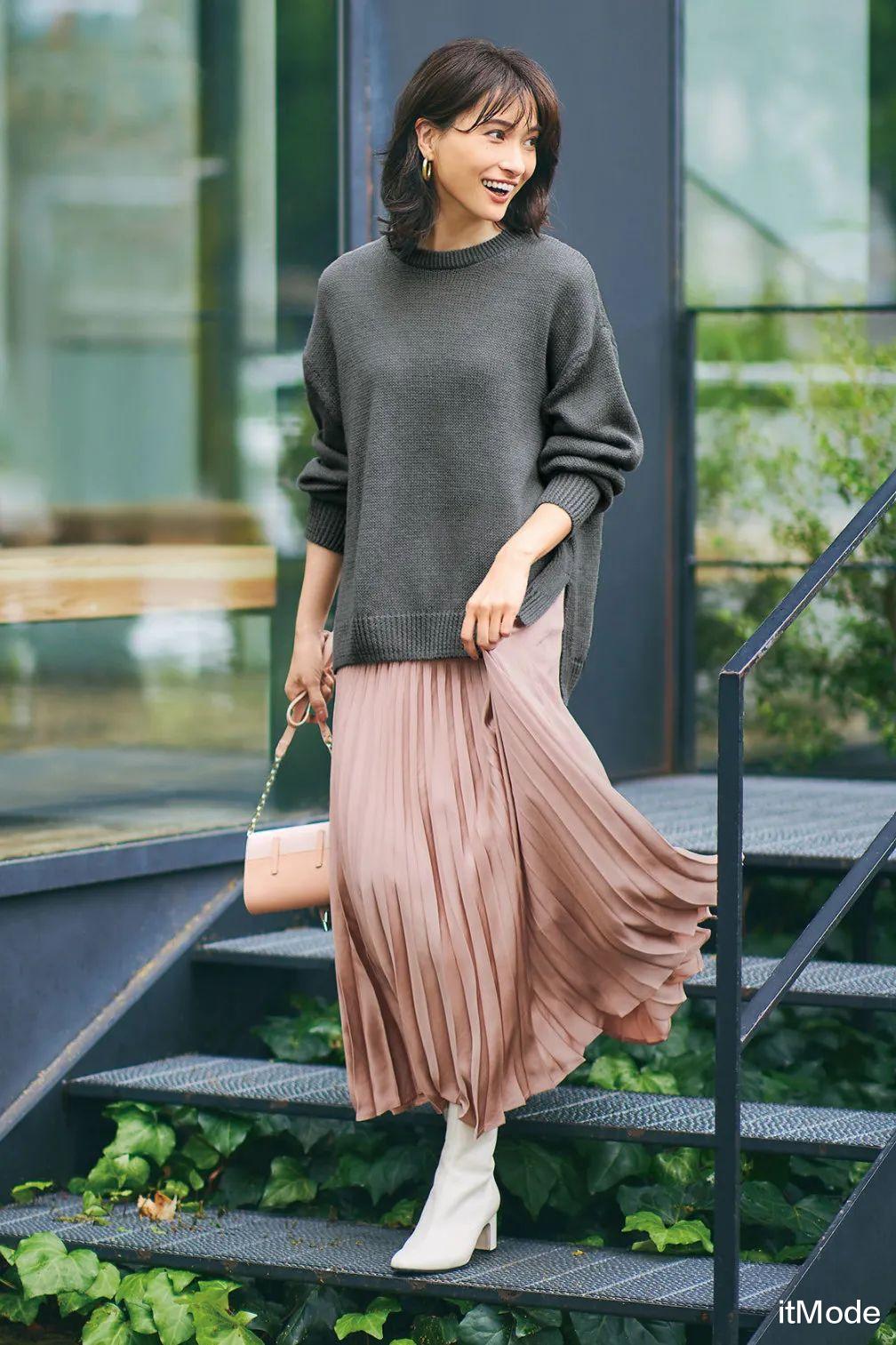 itMode|针织衫+半裙=秋天最养眼混搭CP，显瘦又高级！