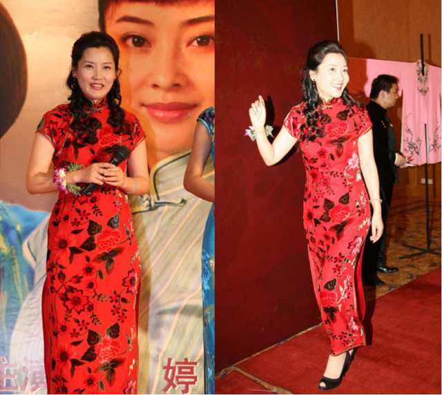 何有强|何赛飞穿出了“东方美精髓”，大红色暗纹旗袍古典温婉，端庄高贵
