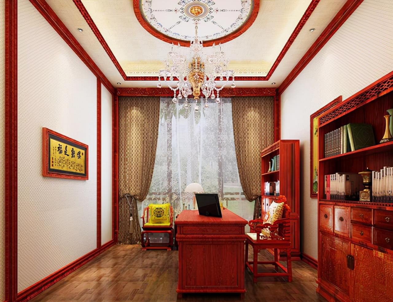 坚持红木风的别墅装修，原以为呆板，入户后，我才明白何为豪宅