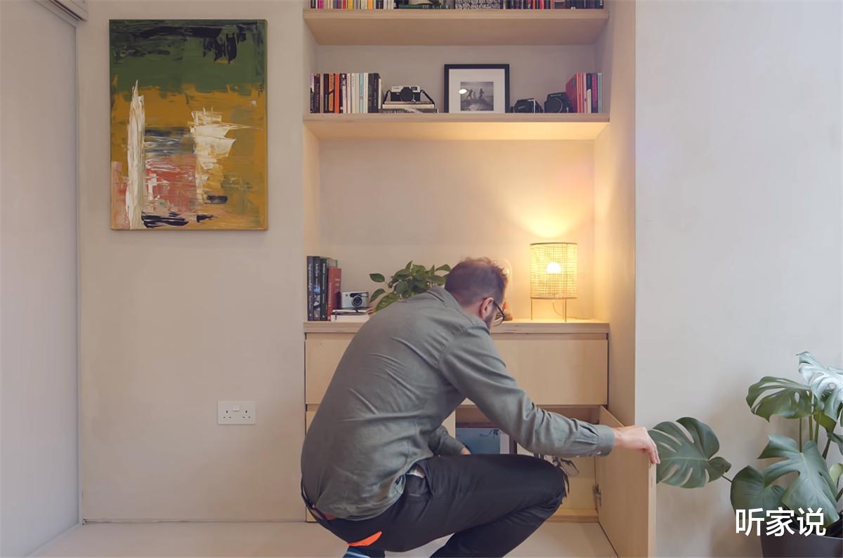 他翻新29㎡蜗居：拆掉隔断做全开放空间，利用3米4层高做夹层卧室