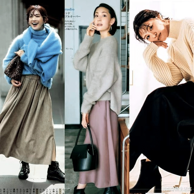 时尚穿搭生活馆 这才是适合普通人的气质穿搭,“毛衣+裤裙”,既有温度又有风度