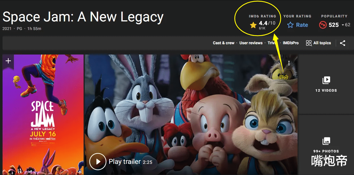 勒布朗·詹姆斯|詹皇空中大灌篮2年终票房：仅1.44亿无法回本！血亏2.5亿远不如乔丹