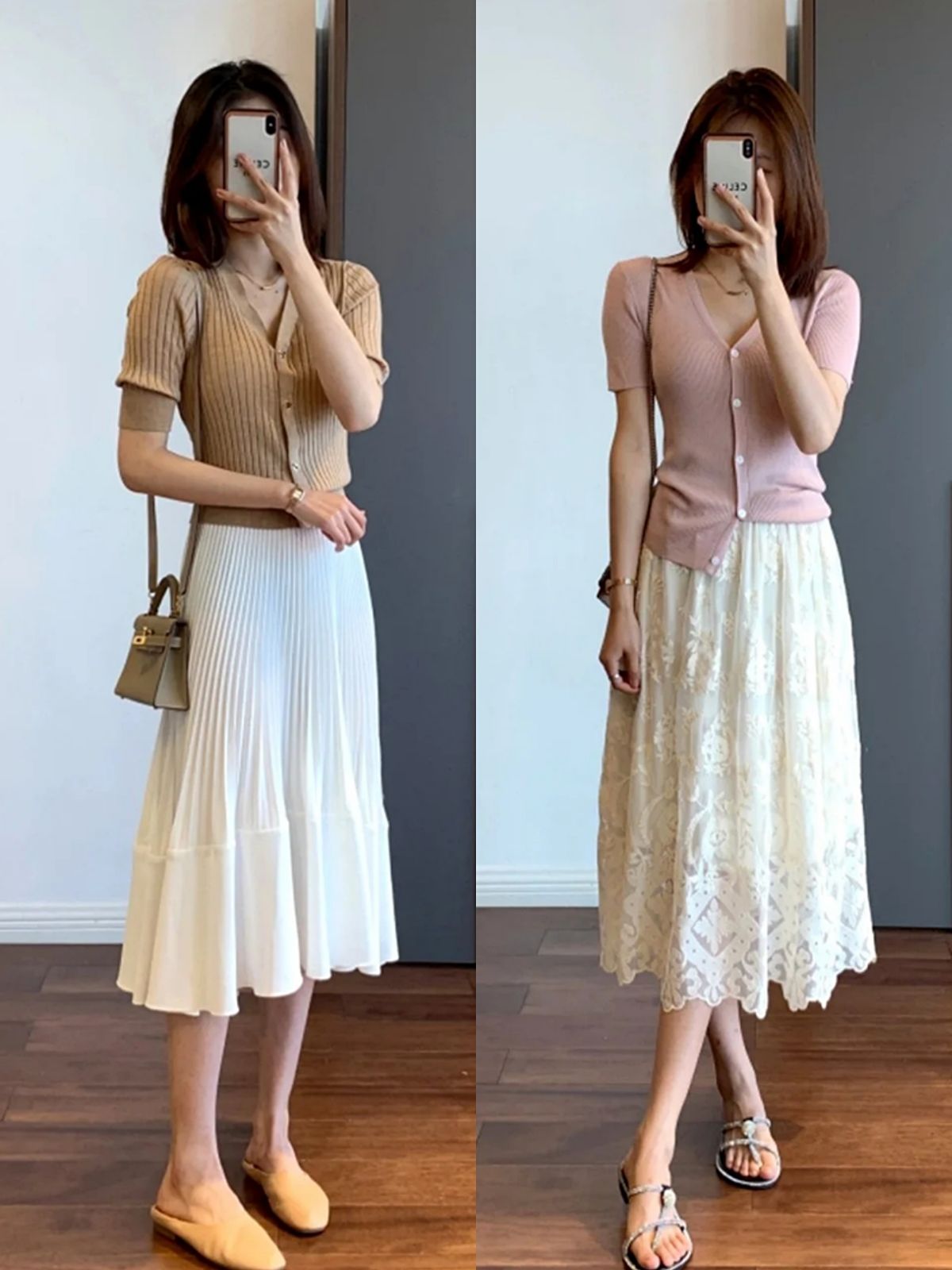 虎哥说衣不二|这才是40岁女人必须会的夏日打扮,“针织衫+半裙”,照着穿真美