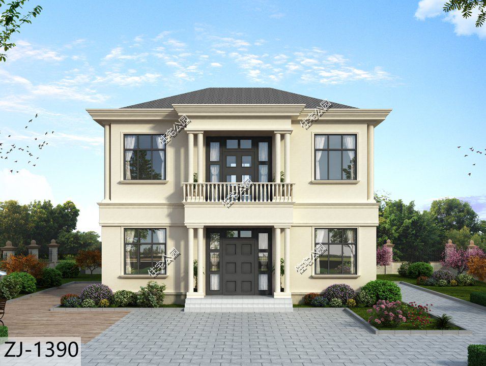 |8月份就盖这栋房子吧，12×12米的尺寸方方正正，6间卧室舒适大气