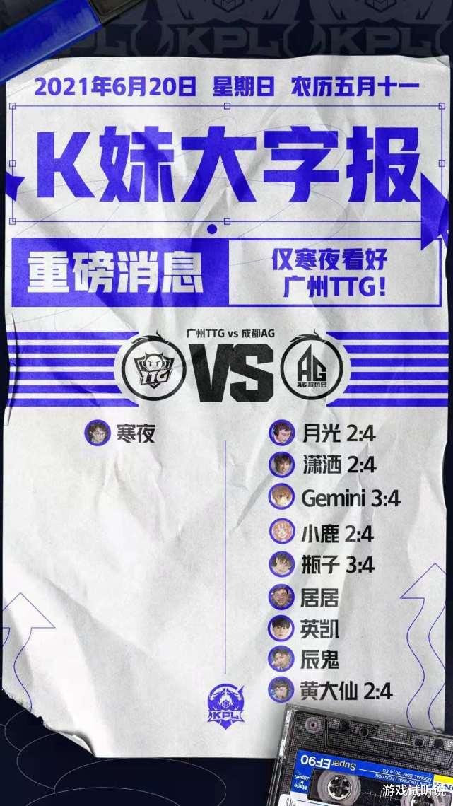 ag战队|AG粉丝慌了!对阵TTG的比赛,解说支持率超过了9成,“大热必凉”魔咒难以打破