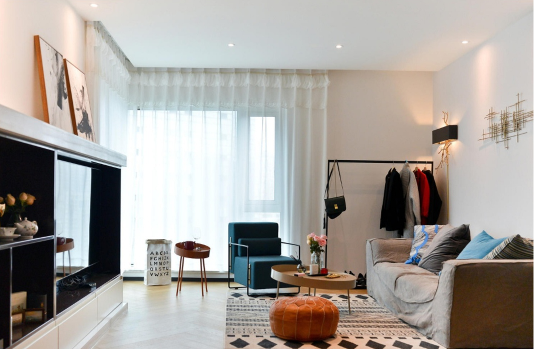 北欧|70平米北欧一室,打开空间,清爽、利落的美居好惊艳