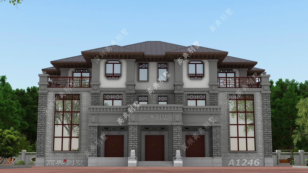 这款中式双拼别墅可谓是美观实用,带有露台,简直就是完美的户型