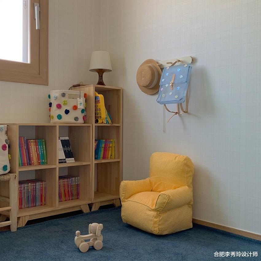 |一家4口的幸福生活：83㎡全屋奶油色，客厅当亲子区都为孩子考虑
