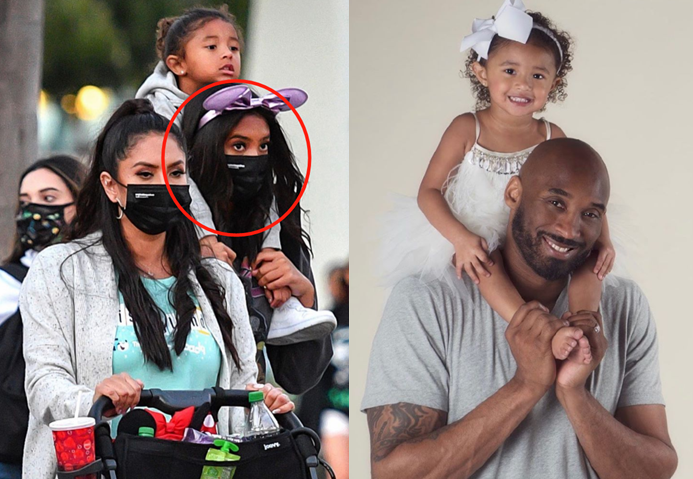 瓦妮莎|太暖！科比18岁女儿充当爸爸，把妹妹扛在肩头，瓦妮莎莫名心酸