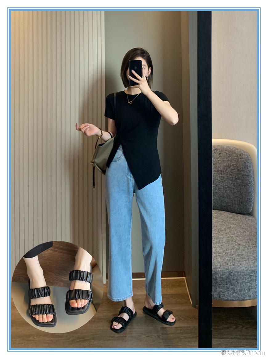 服装搭配师main|今夏必选3条牛仔裤,比短裤凉快比阔腿裤时髦,腿粗胯宽别错过