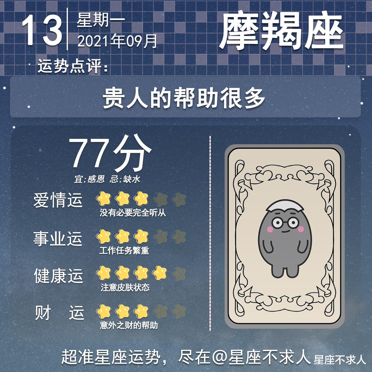 星座不求人|2021年9月13日运势