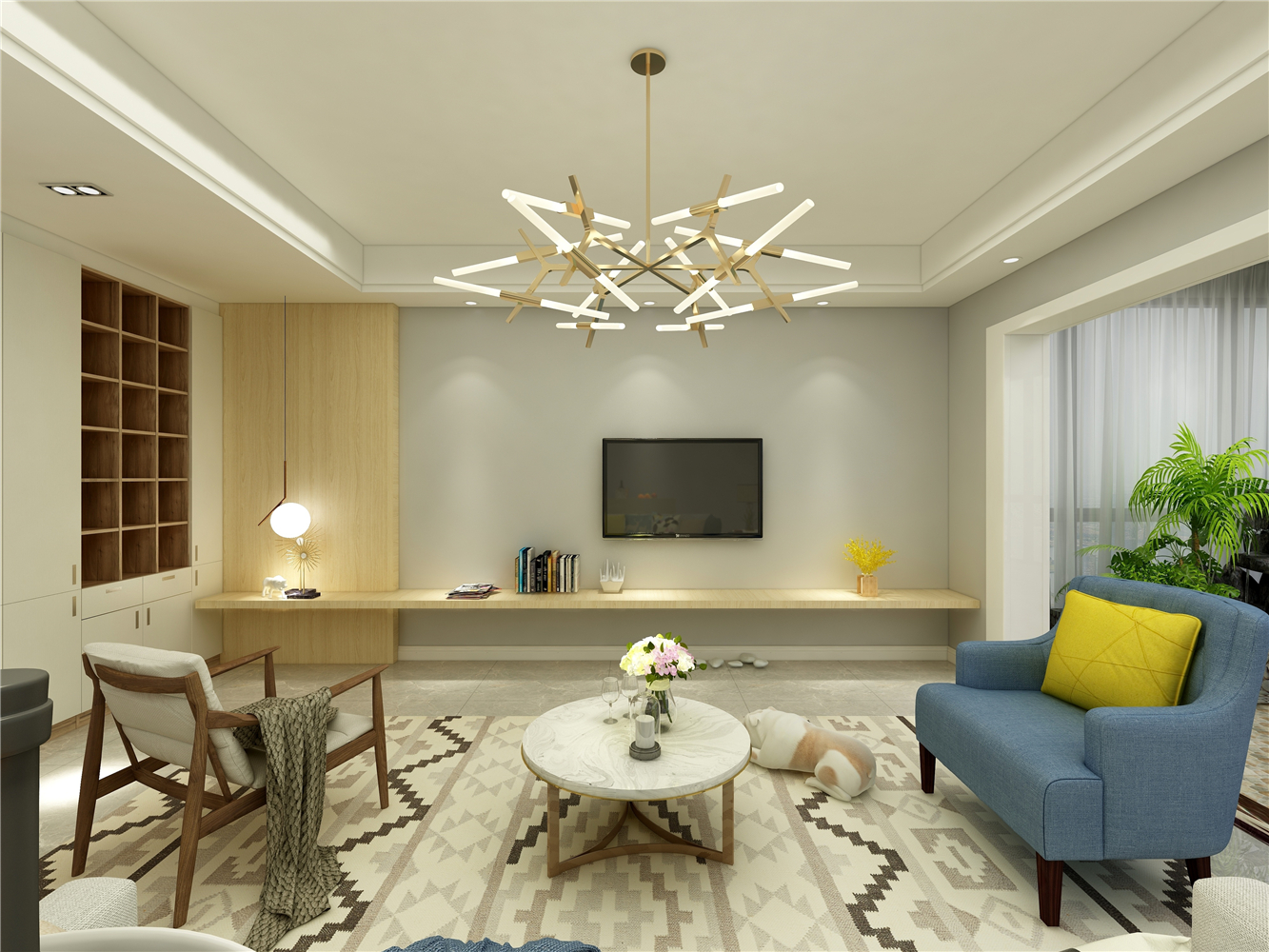 新房装修,几经商议后与家人达成协议,不买电视柜,而是这样做!