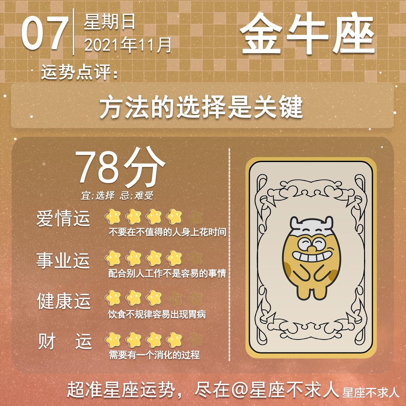 星座不求人 2021年11月7日运势